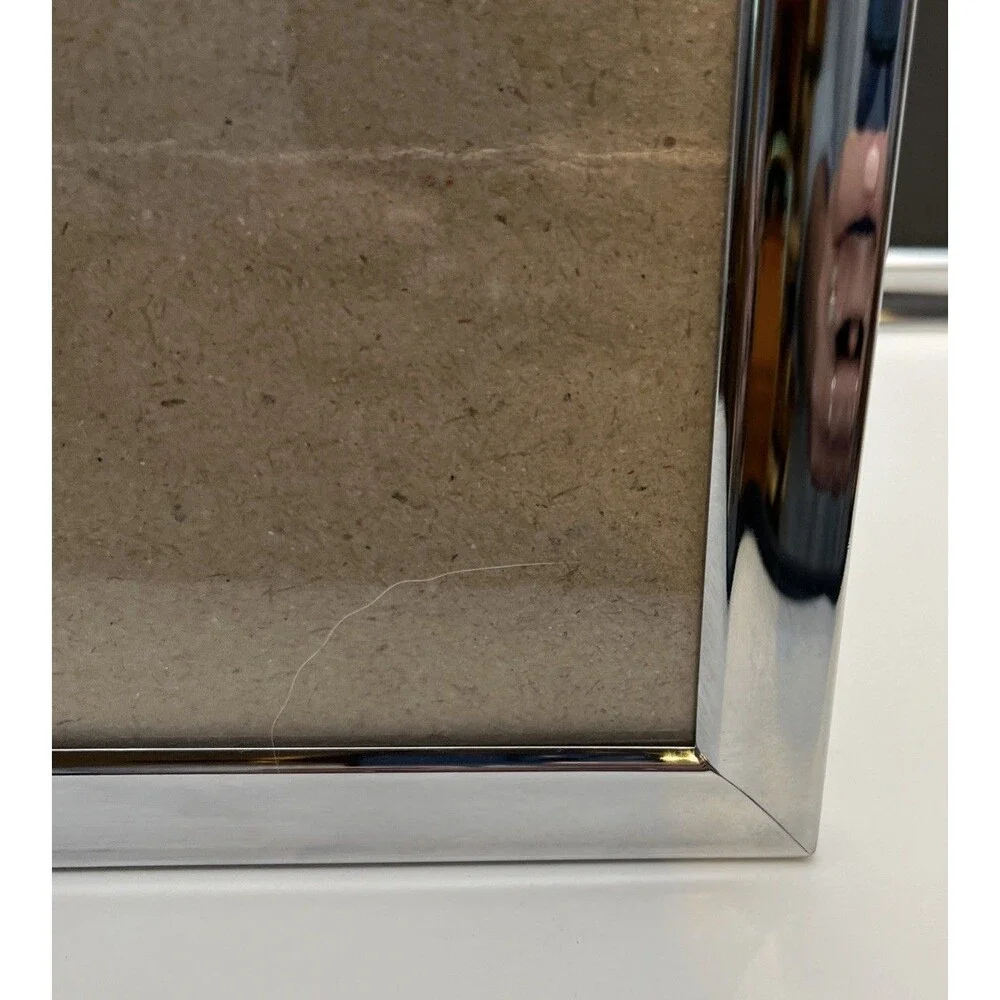 Lot of 2 Burnes of Boston Silver Picture Frames 6x6 Square Chrome Minimalist